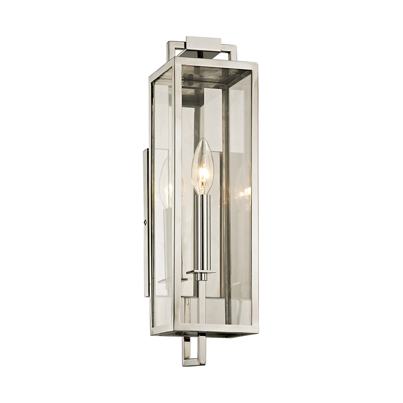 Troy Lighting Beckham Wall Sconce Wall Sconce Troy Lighting Stainless Steel 4.75x4.75x16.5 