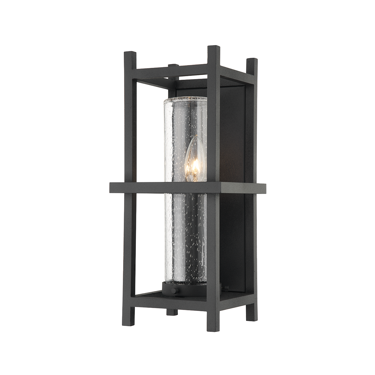Troy Lighting Carlo Wall Sconce Wall Sconce Troy Lighting TEXTURED BLACK 6.75x6.75x14.75 