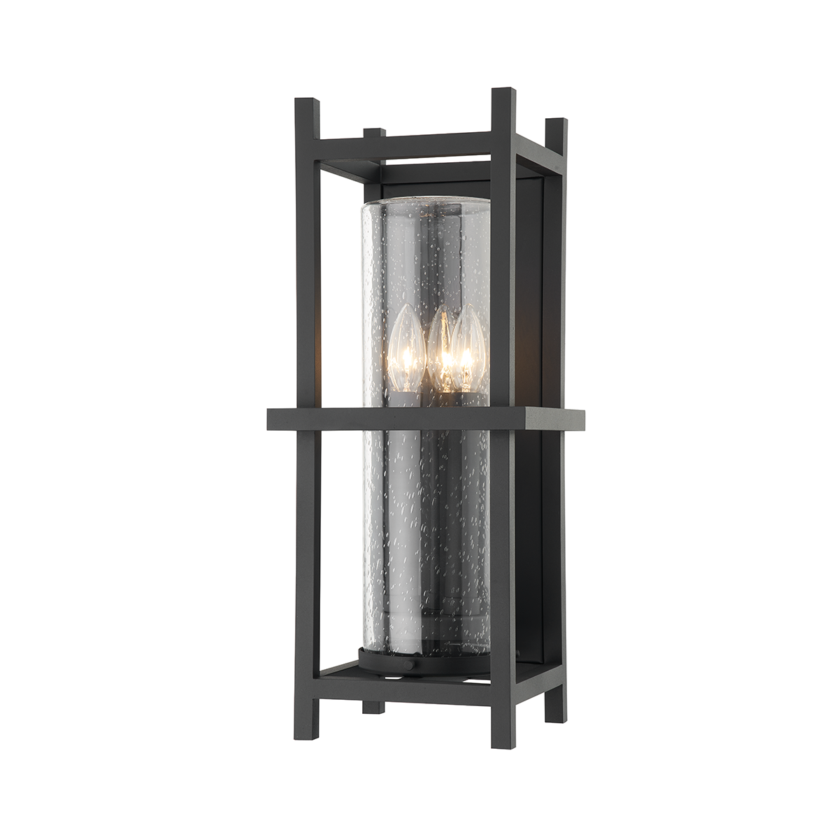Troy Lighting Carlo Wall Sconce Wall Sconce Troy Lighting TEXTURED BLACK 8.5x8.5x20 