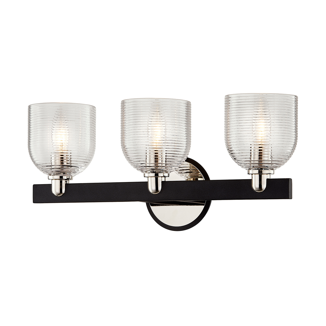 Troy Lighting Munich Bath and Vanity Vanity Lights Troy Lighting TEXTURED BLACK & POLISH NICKEL 19x19x8.5 