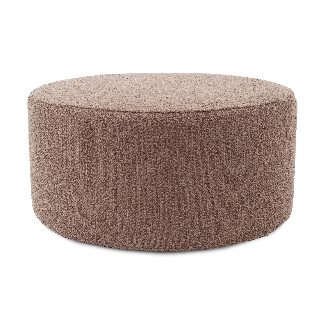 Howard Elliott Collection Universal Round Ottoman Cover Barbet Chocolate