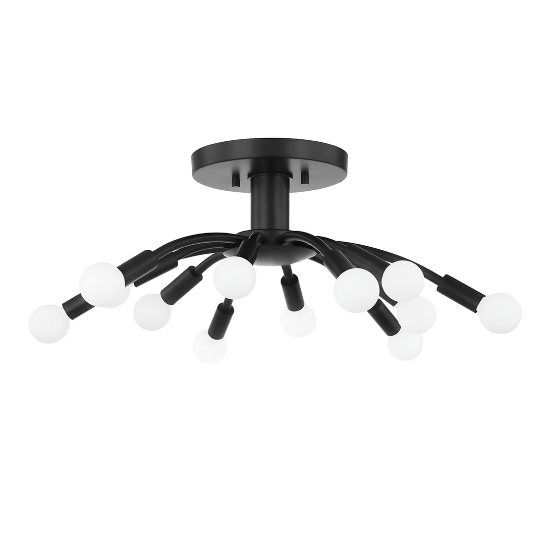 Troy Lighting Tristan Semi Flush Ceiling Semi Flush Mounts Troy Lighting SOFT BLACK 25x25x9 