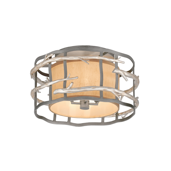 Troy Lighting Adirondack Flush Mount Ceiling Flush Mounts Troy Lighting GRAPHITE AND SILVER LEAF 18x18x10.75 