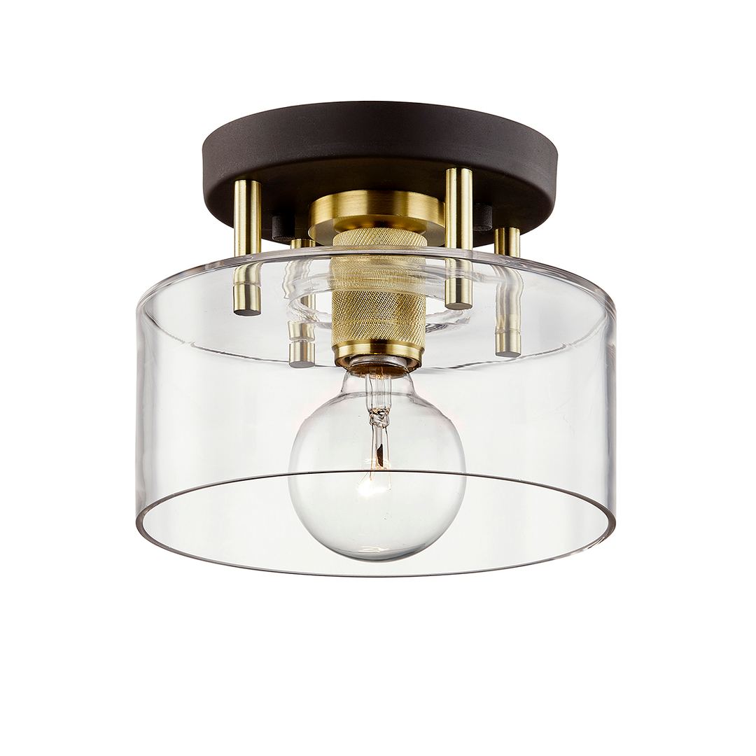 Troy Lighting Bergamot Station Semi Flush Ceiling Semi Flush Mounts Troy Lighting BRONZE AND BRASS 8.5x8.5x6.75 