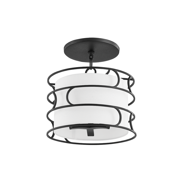 Troy Lighting Reedley Semi Flush Ceiling Semi Flush Mounts Troy Lighting FORGED IRON 14x14x14.5 