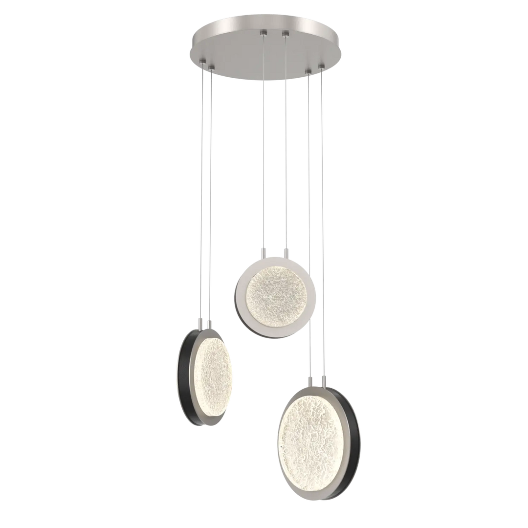 Hammerton Studio Iris Multi-Pendant Chandelier Beige Silver / 3-Piece / Licorice Leather