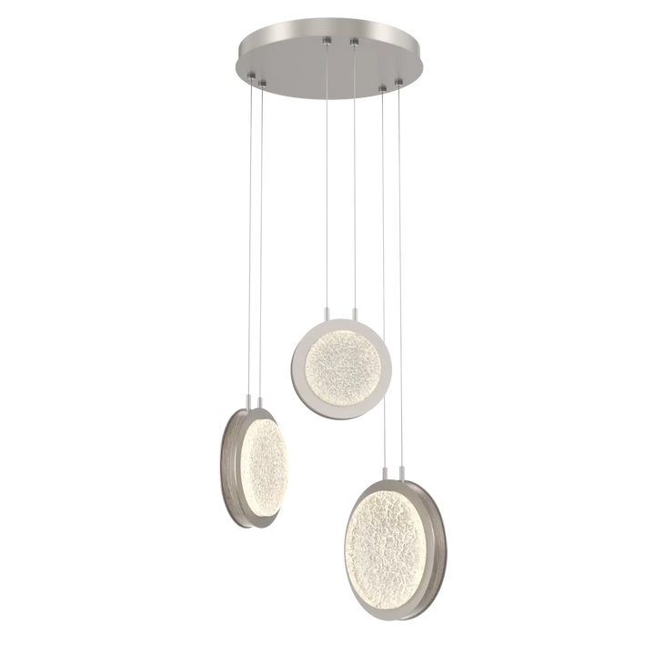 Hammerton Studio Iris Multi-Pendant Chandelier Beige Silver / 3-Piece / Ash Wood