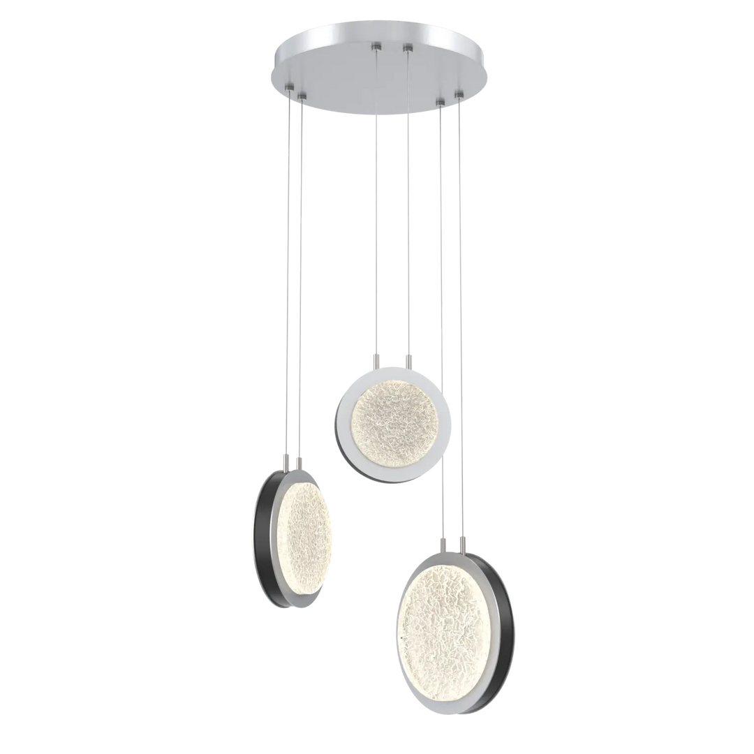 Hammerton Studio Iris Multi-Pendant Chandelier Classic Silver / 3-Piece / Matte Black