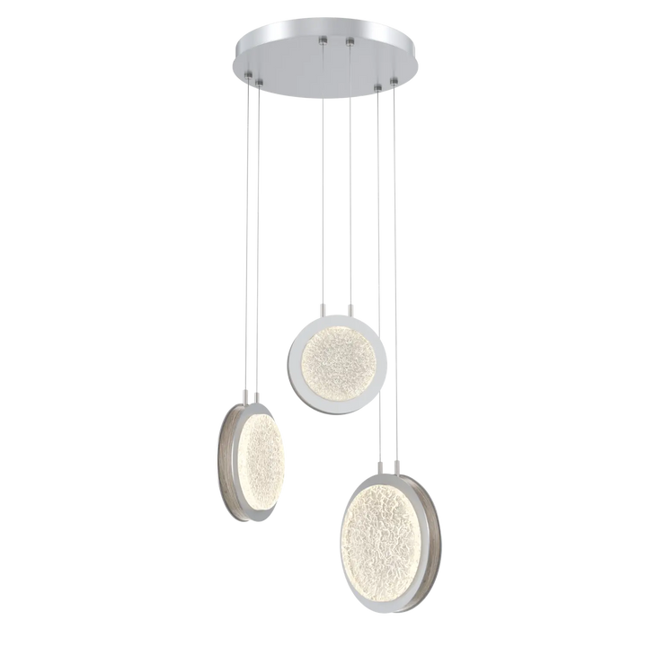 Hammerton Studio Iris Multi-Pendant Chandelier Classic Silver / 3-Piece / Ash Wood