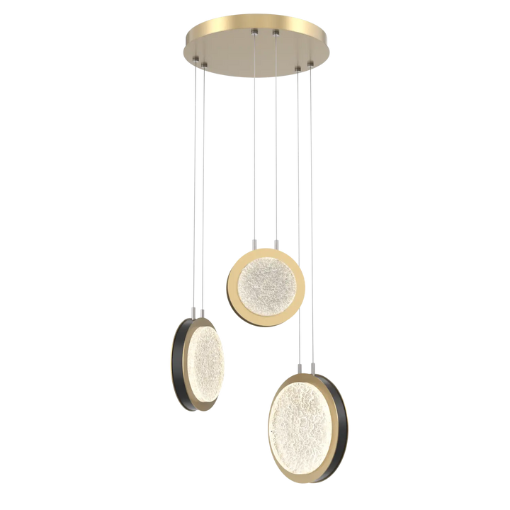 Hammerton Studio Iris Multi-Pendant Chandelier Gilded Brass / 3-Piece / Matte Black