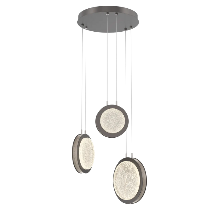 Hammerton Studio Iris Multi-Pendant Chandelier Graphite / 3-Piece / Dark Oak Wood