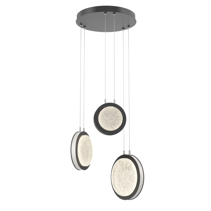 Hammerton Studio Iris Multi-Pendant Chandelier Matte Black / 3-Piece / Salt White