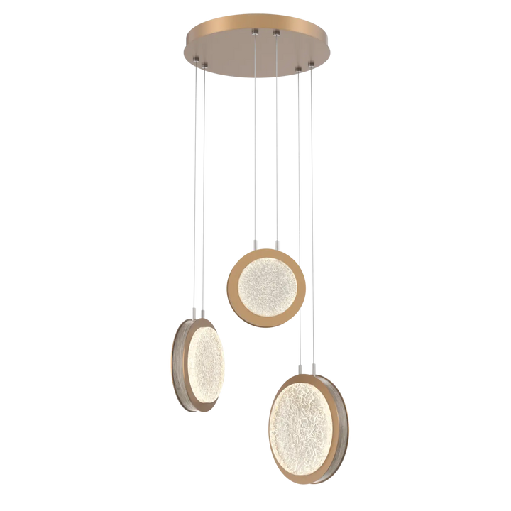 Hammerton Studio Iris Multi-Pendant Chandelier Novel Brass / 3-Piece / Ash Wood