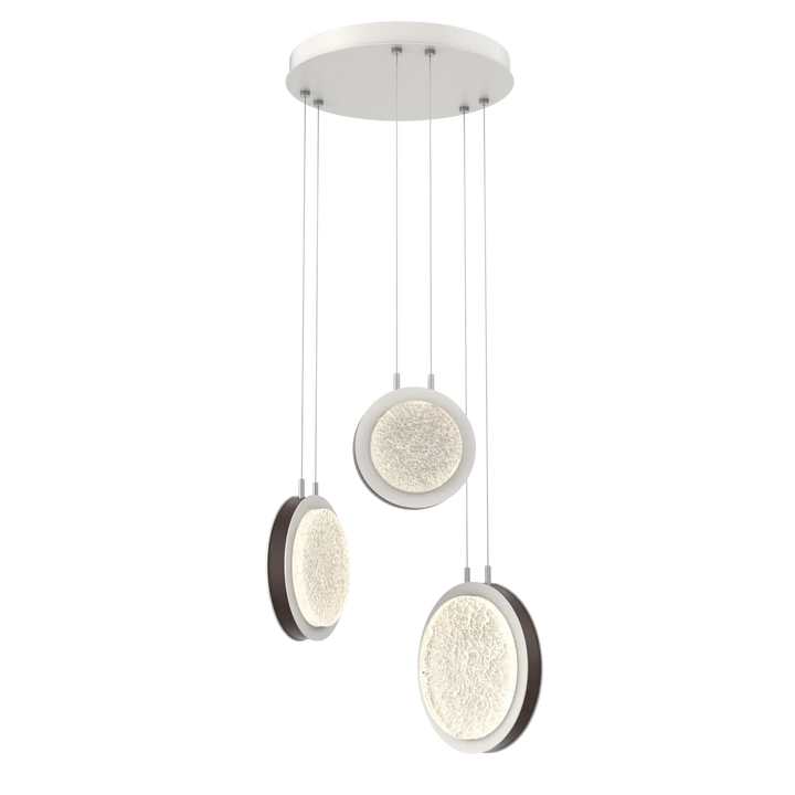 Hammerton Studio Iris Multi-Pendant Chandelier Salt White / 3-Piece / Cocoa Leather