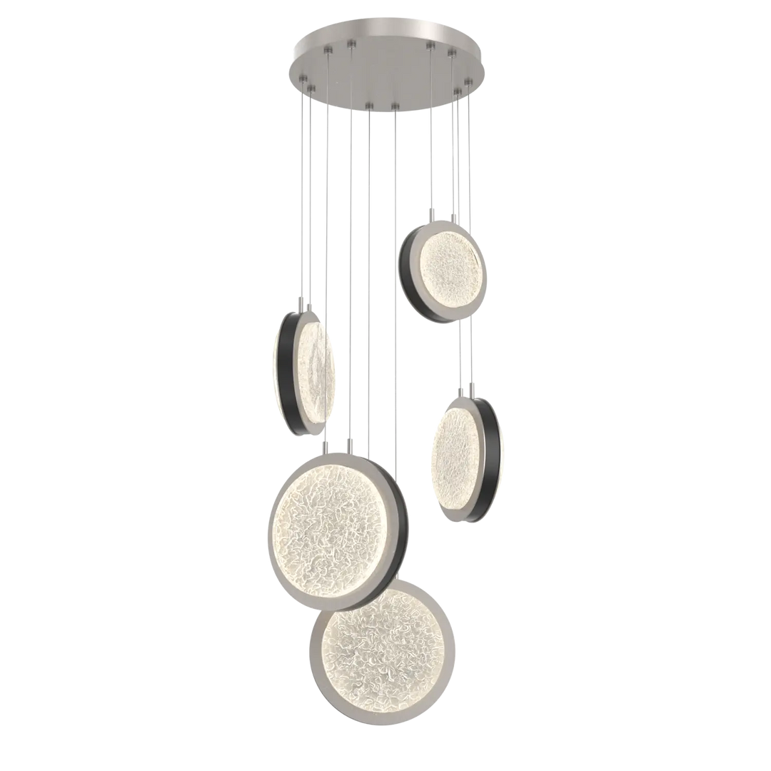 Hammerton Studio Iris Multi-Pendant Chandelier Beige Silver / 5-Piece / Matte Black