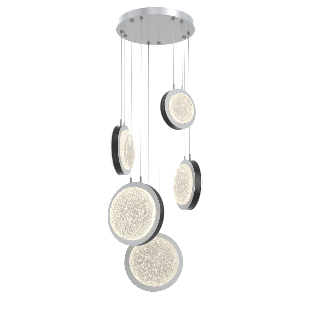 Hammerton Studio Iris Multi-Pendant Chandelier Classic Silver / 5-Piece / Matte Black