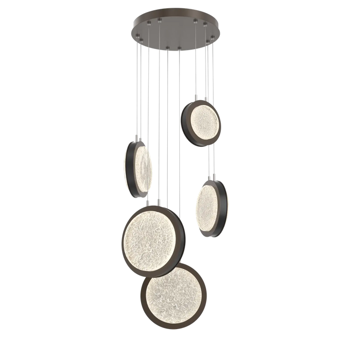 Hammerton Studio Iris Multi-Pendant Chandelier Flat Bronze / 5-Piece / Matte Black
