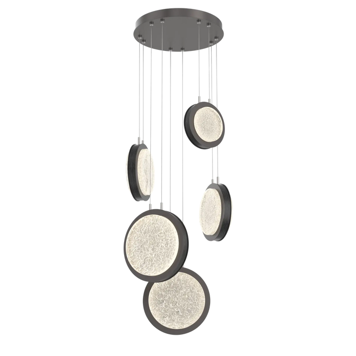 Hammerton Studio Iris Multi-Pendant Chandelier Graphite / 5-Piece / Dark Oak Wood