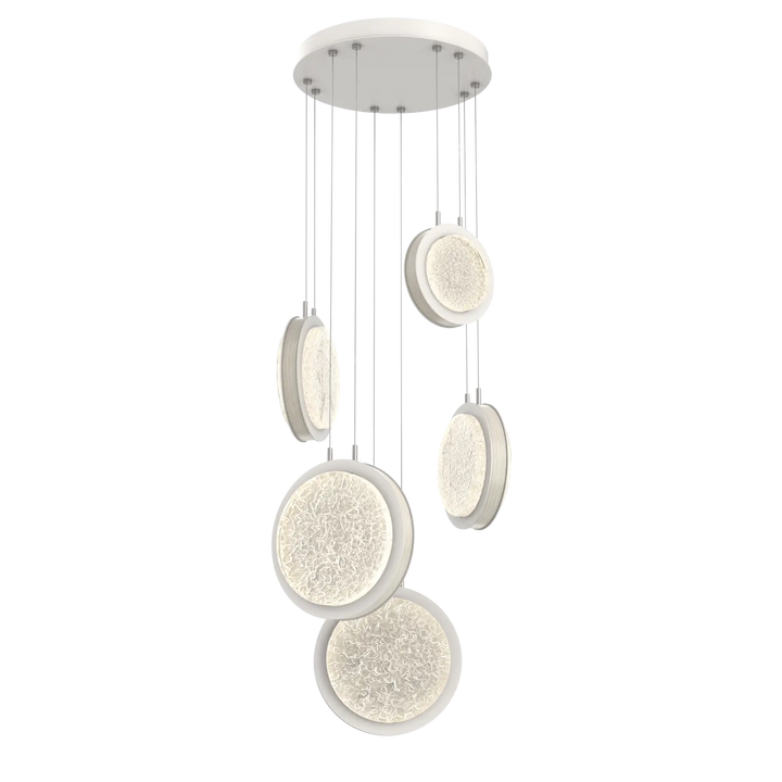 Hammerton Studio Iris Multi-Pendant Chandelier Salt White / 5-Piece / Light Oak Wood