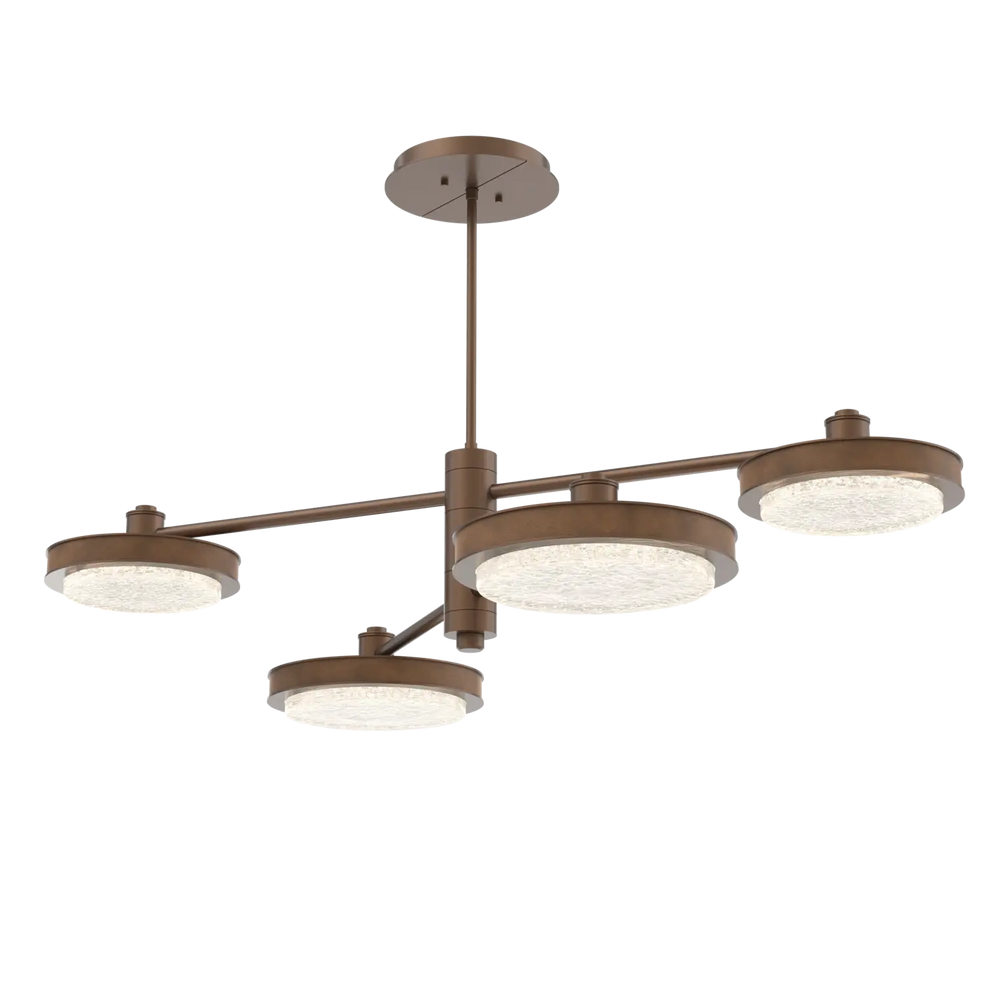 Hammerton Studio Iris Mobile Chandelier Burnished Bronze / 4-Piece / Nutmeg Leather