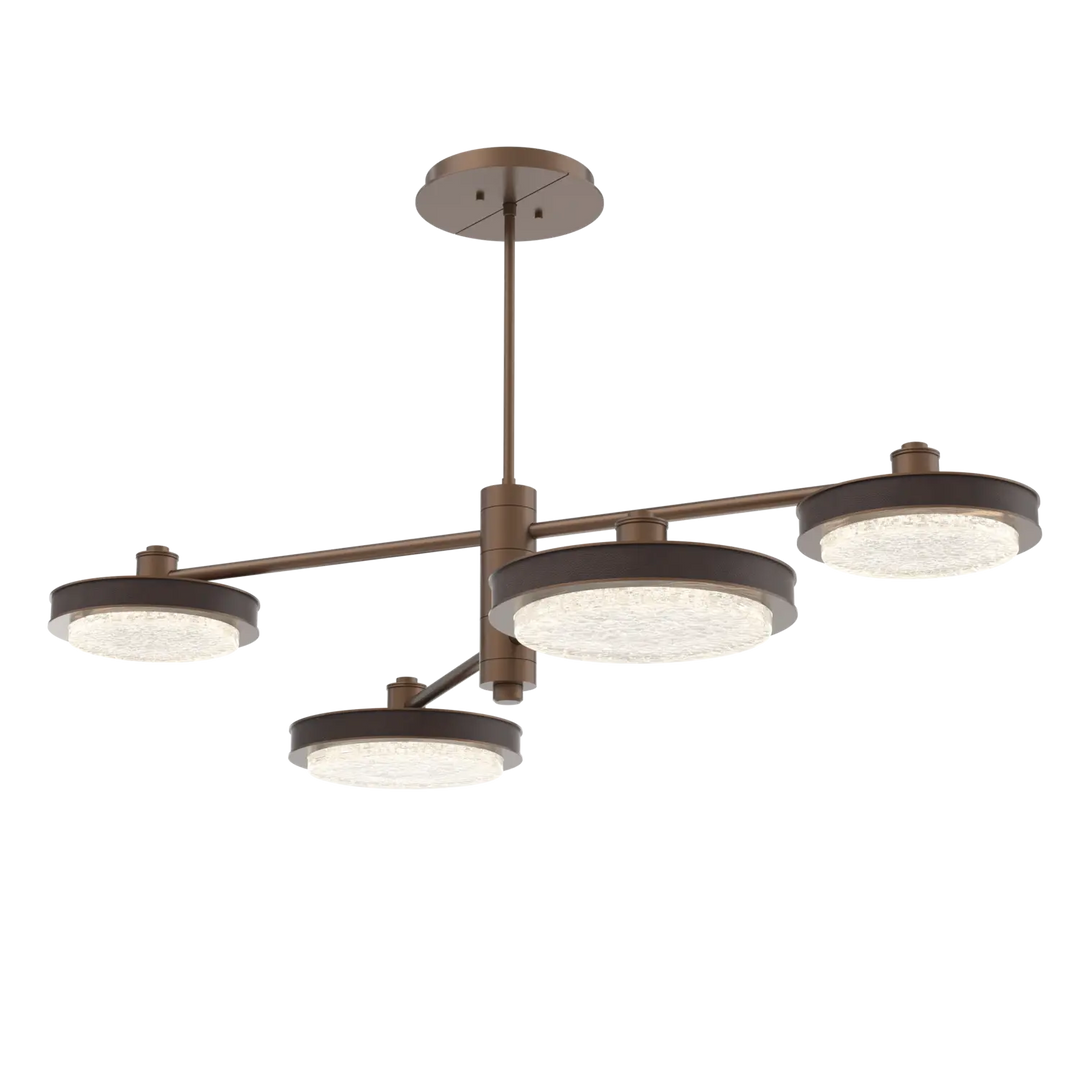 Hammerton Studio Iris Mobile Chandelier Burnished Bronze / 4-Piece / Cocoa Leather