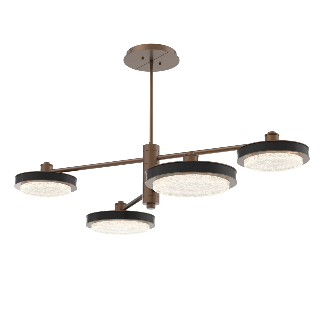 Hammerton Studio Iris Mobile Chandelier Burnished Bronze / 4-Piece / Licorice Leather