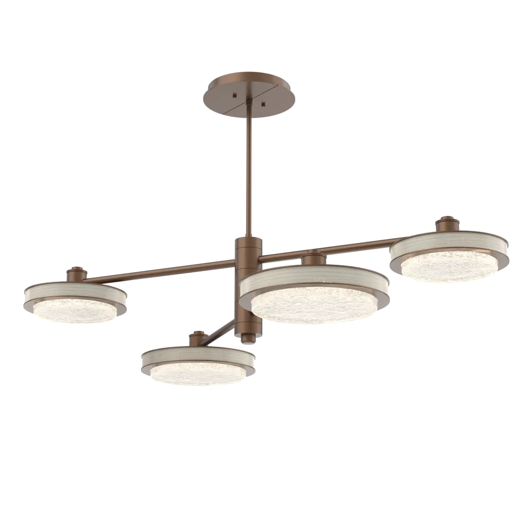 Hammerton Studio Iris Mobile Chandelier Burnished Bronze / 4-Piece / Light Oak Wood