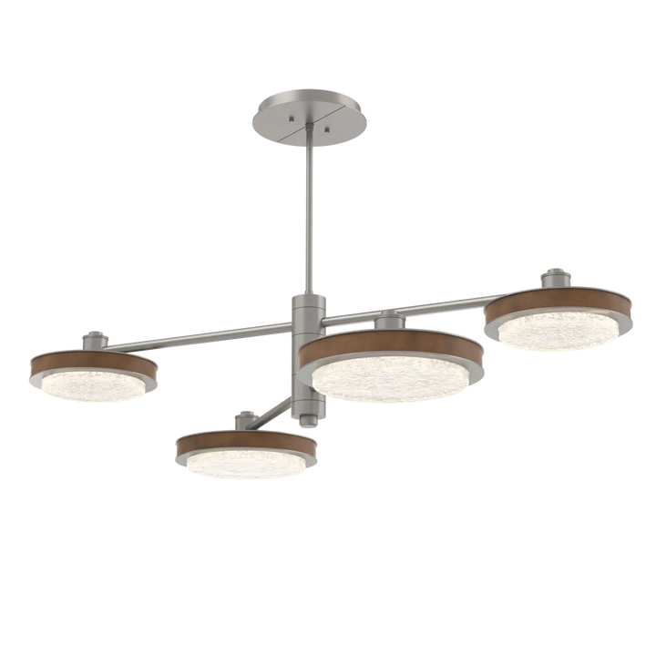 Hammerton Studio Iris Mobile Chandelier Beige Silver / 4-Piece / Nutmeg Leather