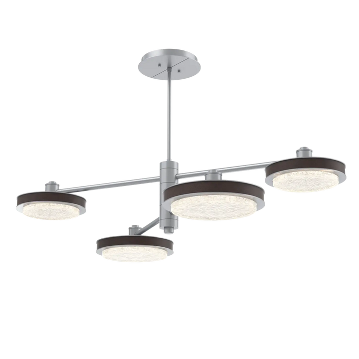 Hammerton Studio Iris Mobile Chandelier Classic Silver / 4-Piece / Cocoa Leather