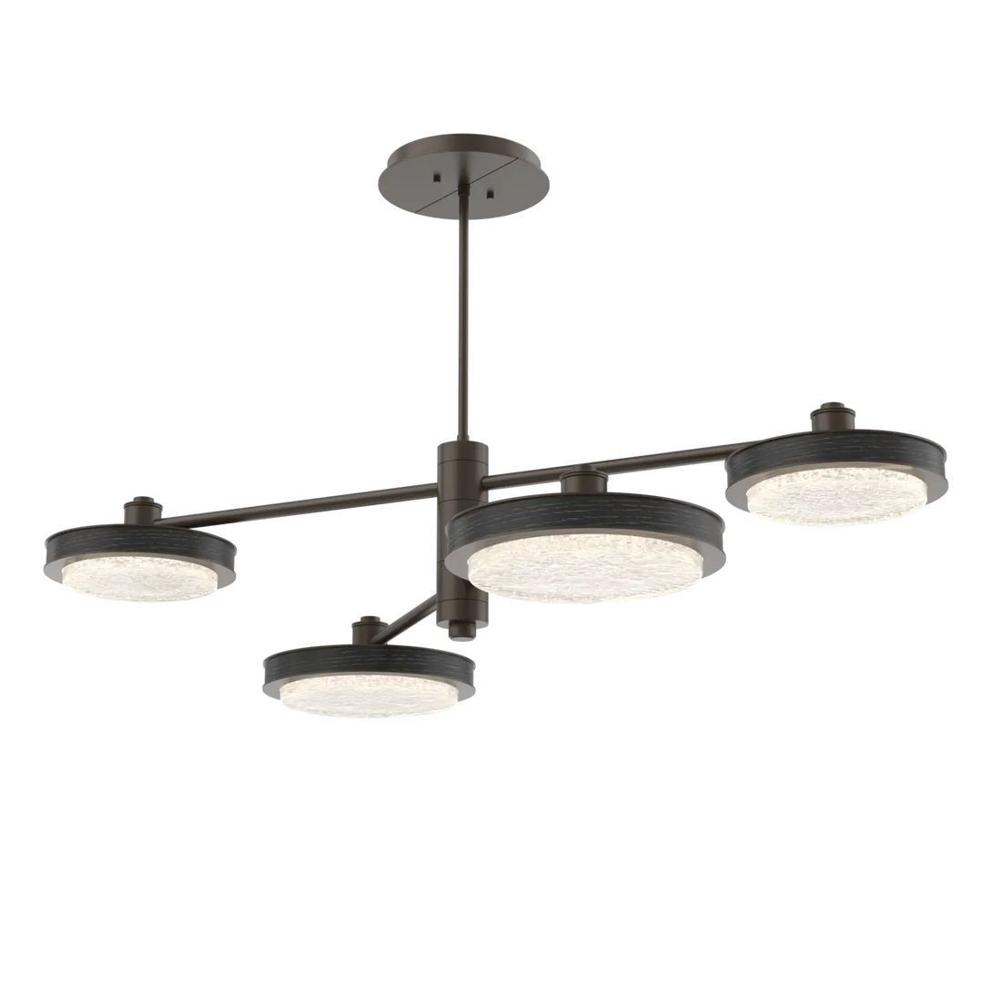 Hammerton Studio Iris Mobile Chandelier Flat Bronze / 4-Piece / Dark Oak Wood