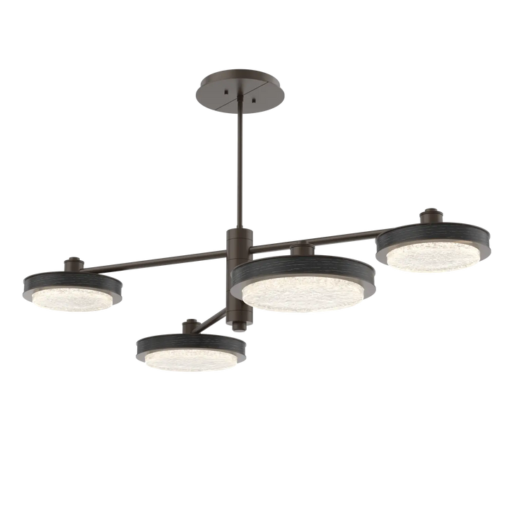 Hammerton Studio Iris Mobile Chandelier Flat Bronze / 4-Piece / Dark Oak Wood