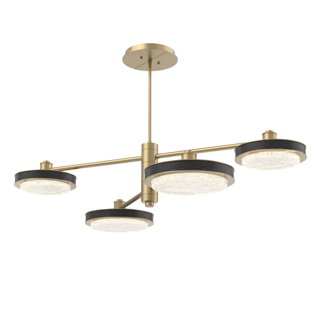 Hammerton Studio Iris Mobile Chandelier Gilded Brass / 4-Piece / Dark Oak Wood