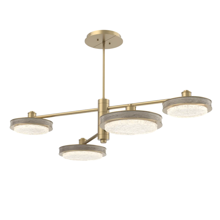 Hammerton Studio Iris Mobile Chandelier Gilded Brass / 4-Piece / Ash Wood