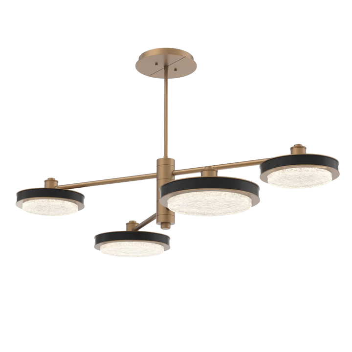 Hammerton Studio Iris Mobile Chandelier Novel Brass / 4-Piece / Licorice Leather