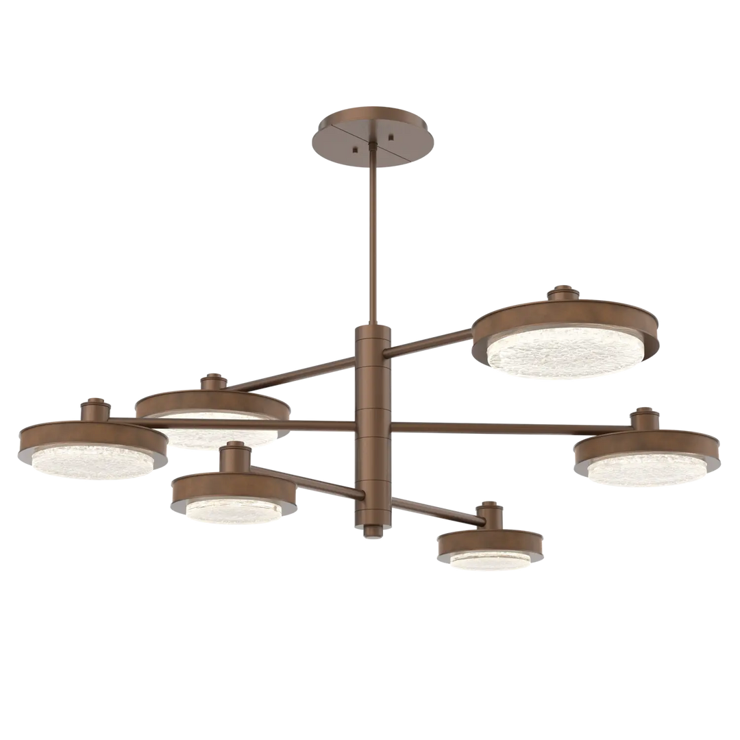 Hammerton Studio Iris Mobile Chandelier Burnished Bronze / 6-Piece / Nutmeg Leather