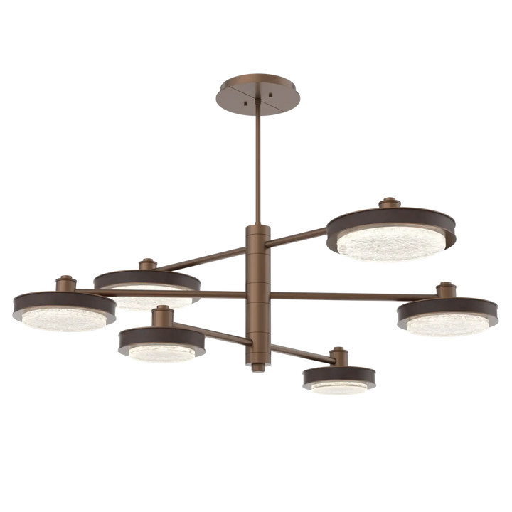 Hammerton Studio Iris Mobile Chandelier Burnished Bronze / 6-Piece / Cocoa Leather