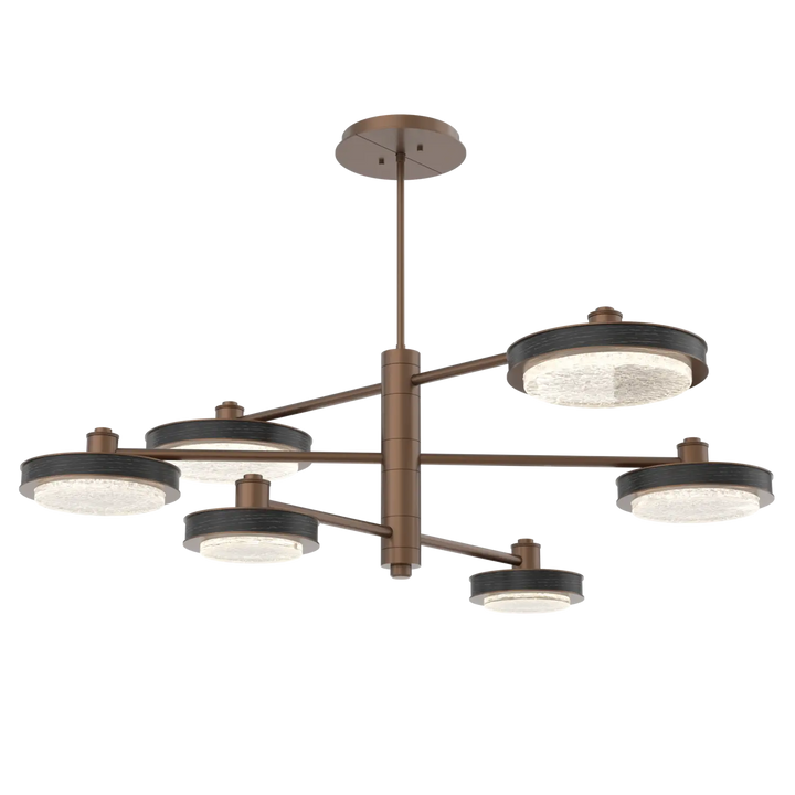 Hammerton Studio Iris Mobile Chandelier Burnished Bronze / 6-Piece / Dark Oak Wood