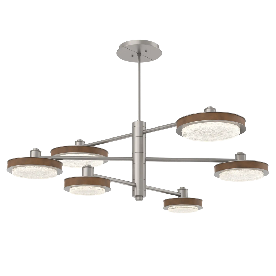 Hammerton Studio Iris Mobile Chandelier Beige Silver / 6-Piece / Nutmeg Leather