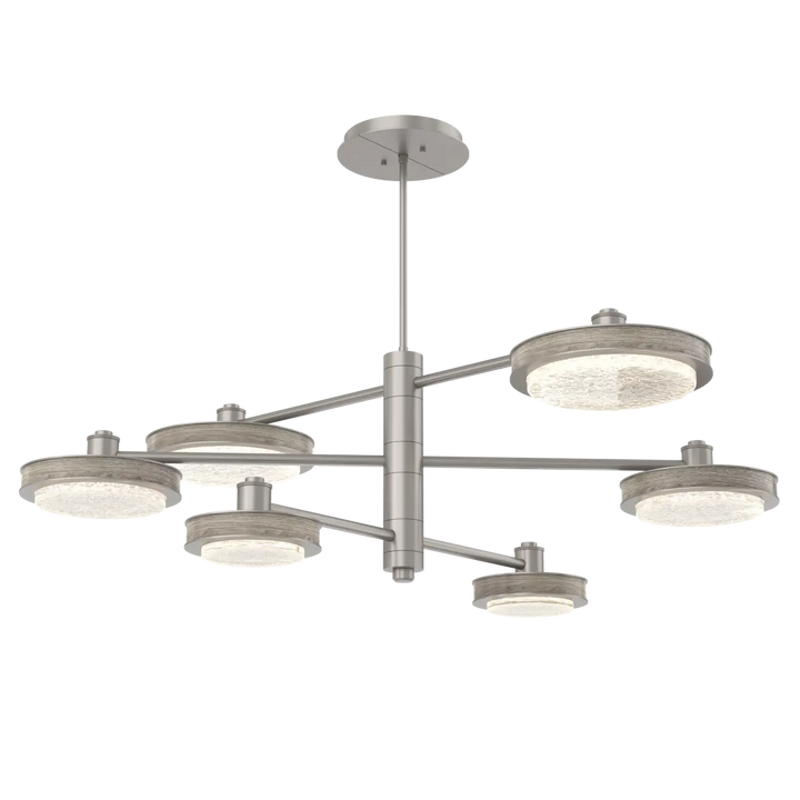 Hammerton Studio Iris Mobile Chandelier Beige Silver / 6-Piece / Ash Wood