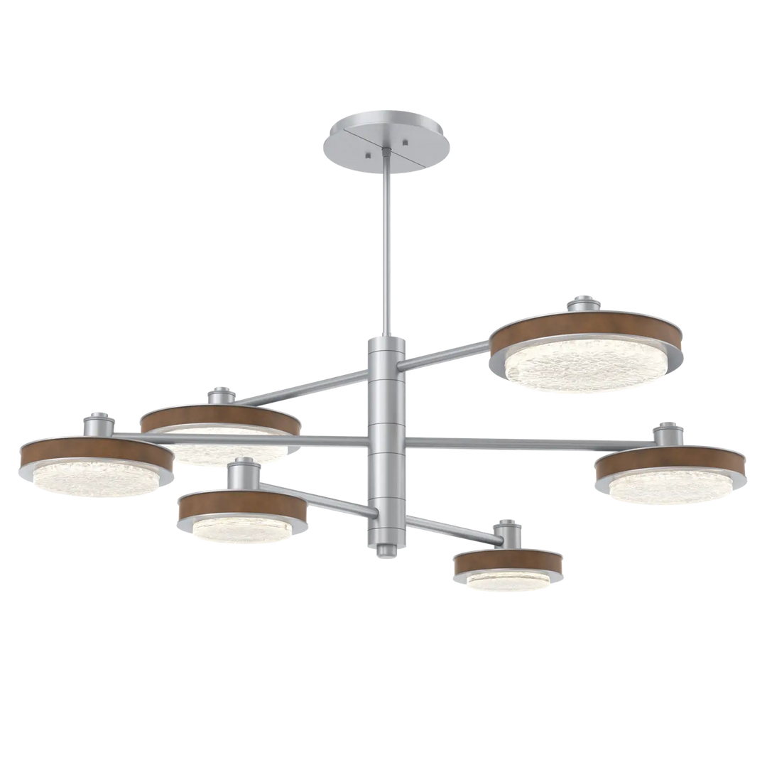 Hammerton Studio Iris Mobile Chandelier Classic Silver / 6-Piece / Nutmeg Leather