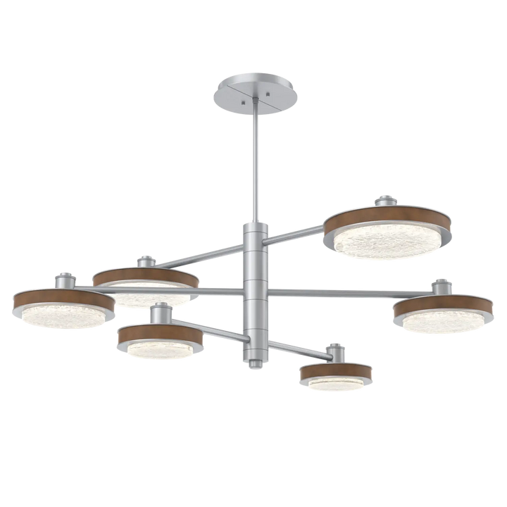 Hammerton Studio Iris Mobile Chandelier Classic Silver / 6-Piece / Nutmeg Leather