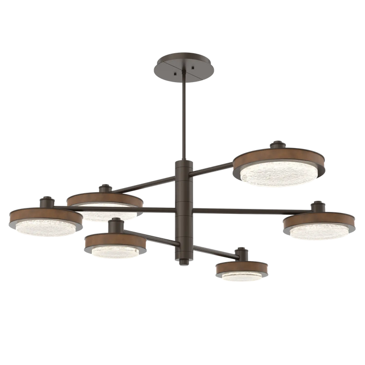 Hammerton Studio Iris Mobile Chandelier Flat Bronze / 6-Piece / Nutmeg Leather