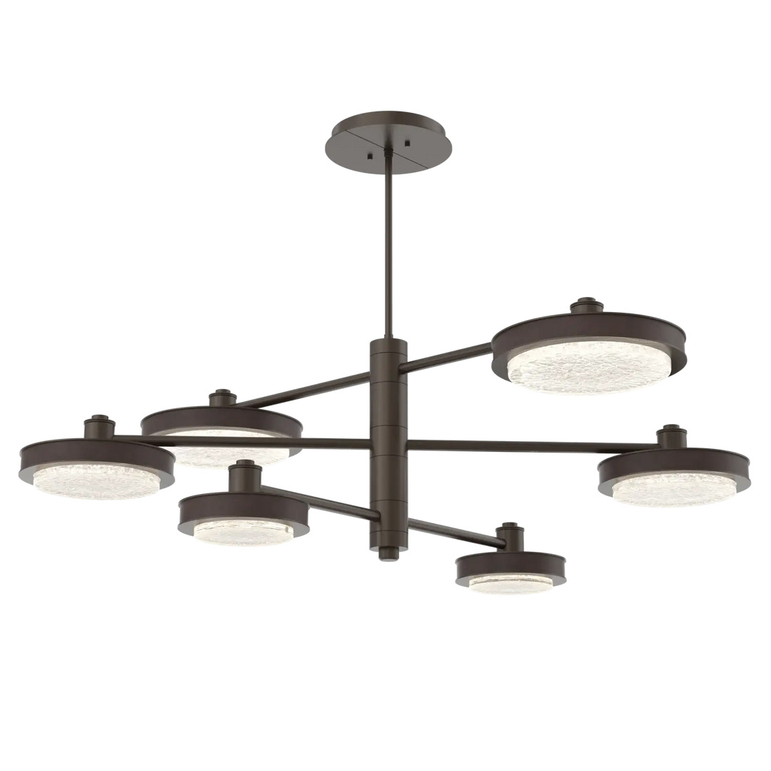 Hammerton Studio Iris Mobile Chandelier Flat Bronze / 6-Piece / Cocoa Leather