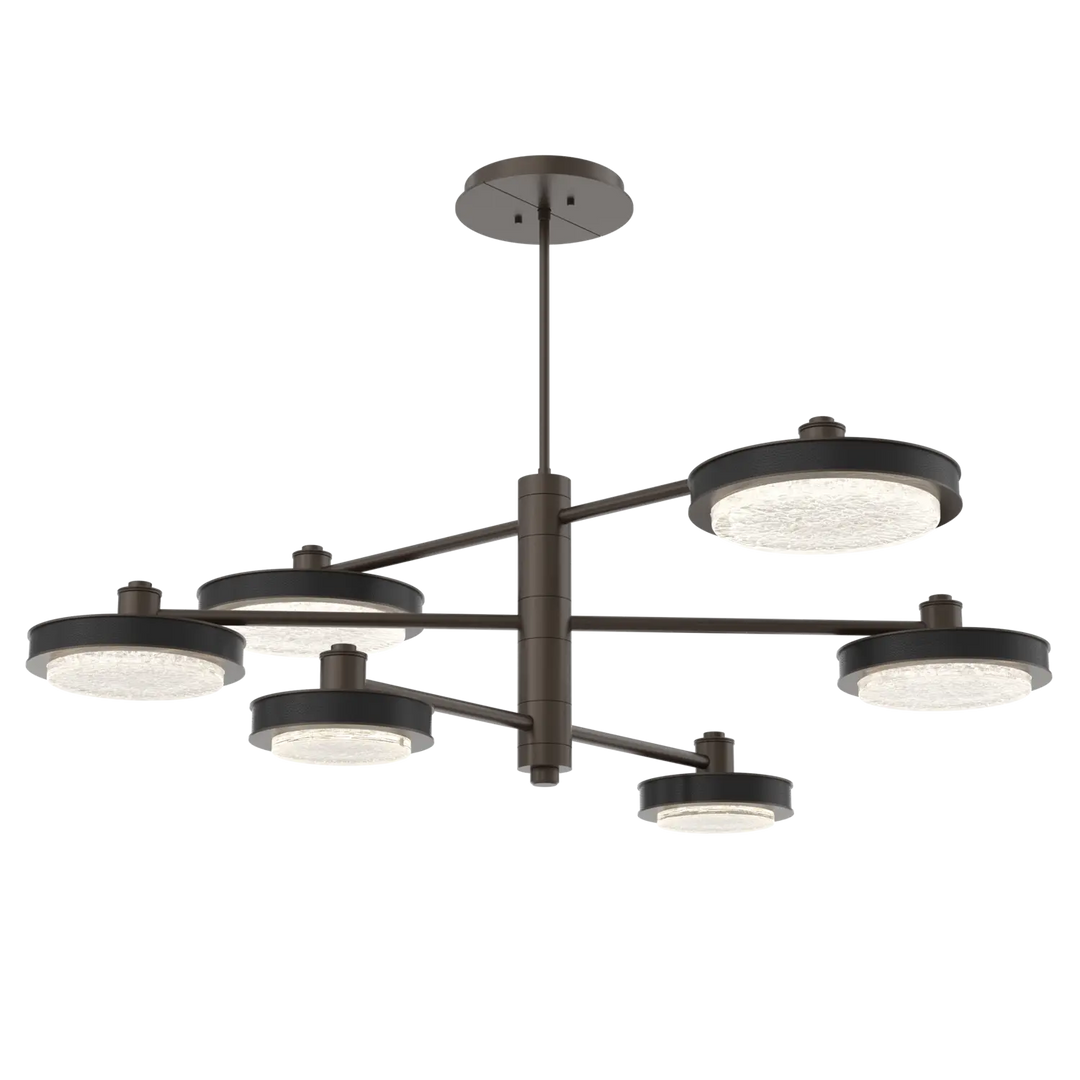 Hammerton Studio Iris Mobile Chandelier Flat Bronze / 6-Piece / Licorice Leather