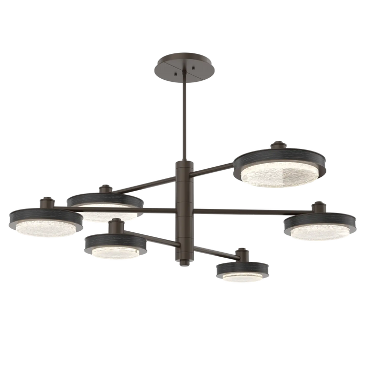 Hammerton Studio Iris Mobile Chandelier Flat Bronze / 6-Piece / Dark Oak Wood