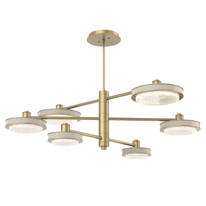 Hammerton Studio Iris Mobile Chandelier Gilded Brass / 6-Piece / Light Oak Wood