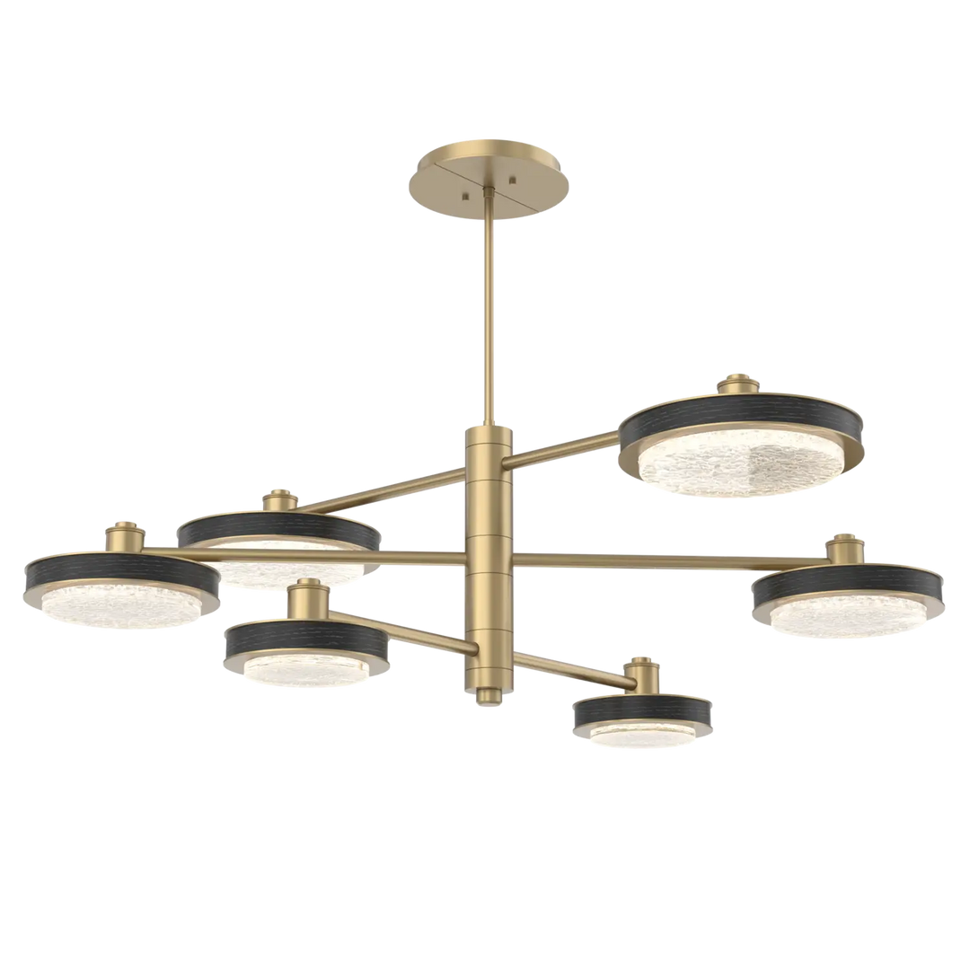 Hammerton Studio Iris Mobile Chandelier Gilded Brass / 6-Piece / Dark Oak Wood