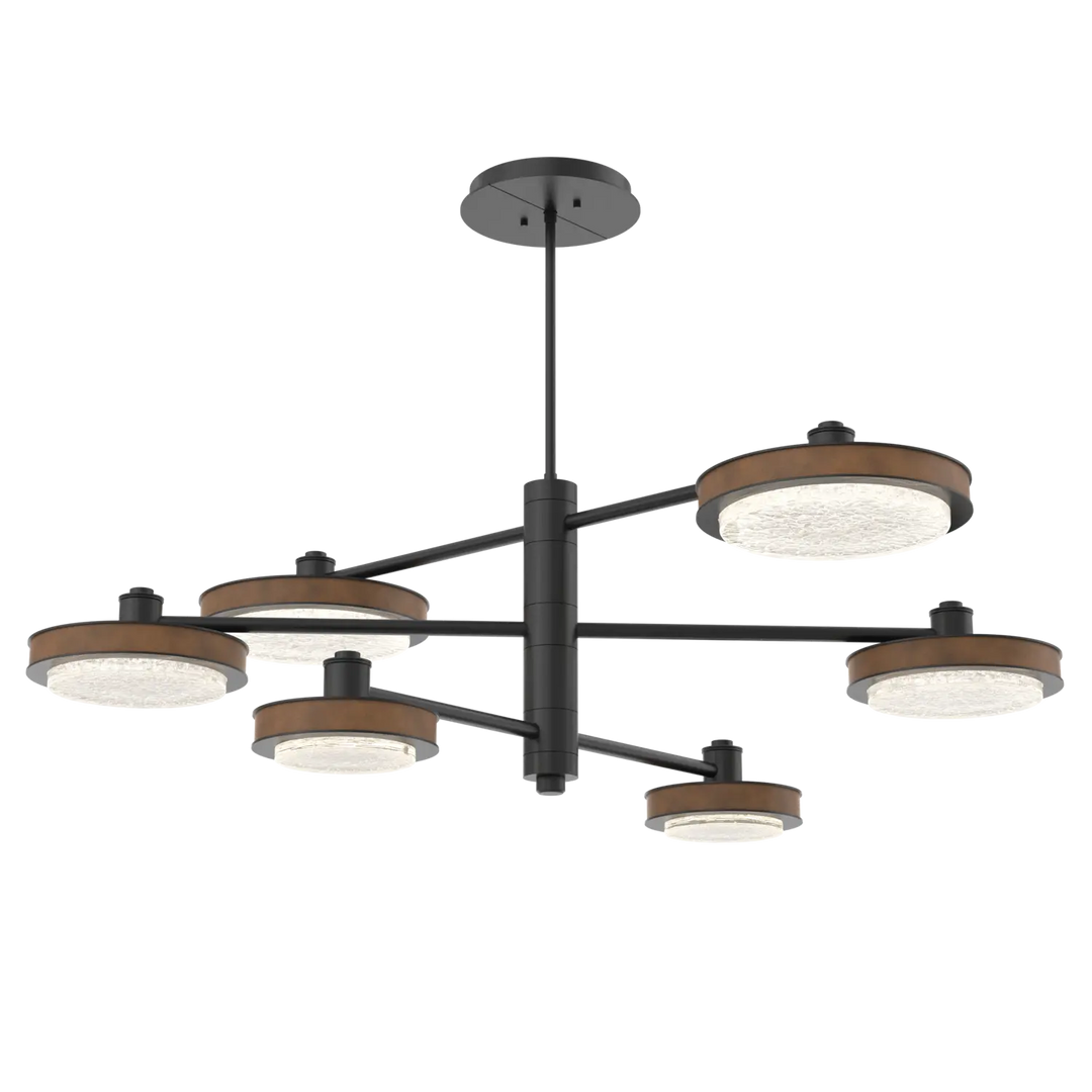 Hammerton Studio Iris Mobile Chandelier Matte Black / 6-Piece / Nutmeg Leather