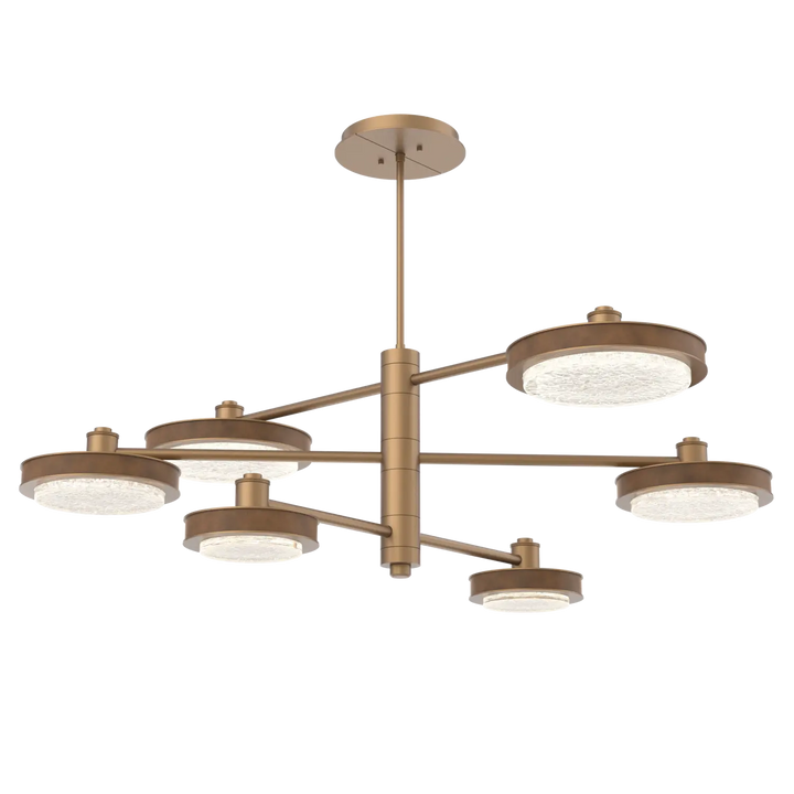 Hammerton Studio Iris Mobile Chandelier Novel Brass / 6-Piece / Nutmeg Leather