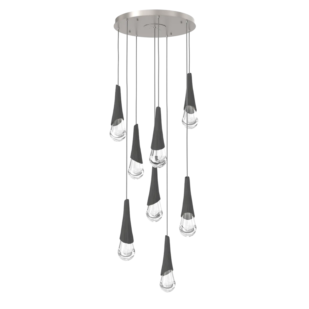 Hammerton Studio Hailstone Round Multi-Pendant Chandelier Beige Silver / 8-Piece / Charcoal Ceramic